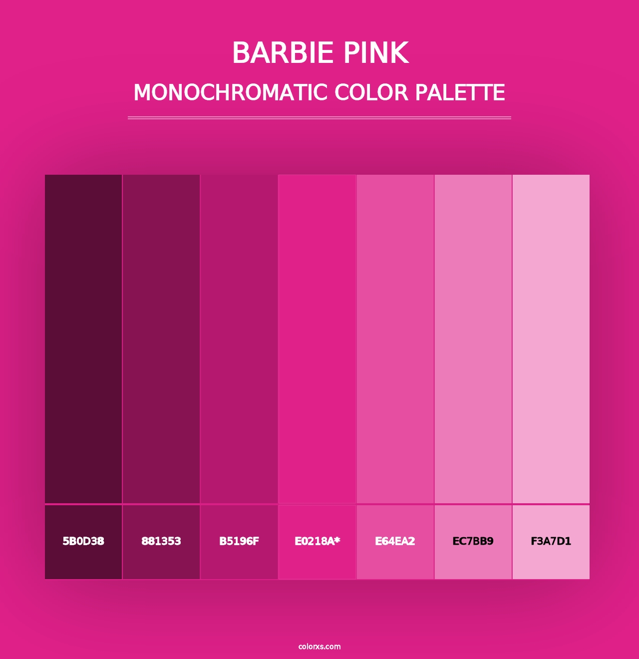 Barbie Pink - Monochromatic Color Palette