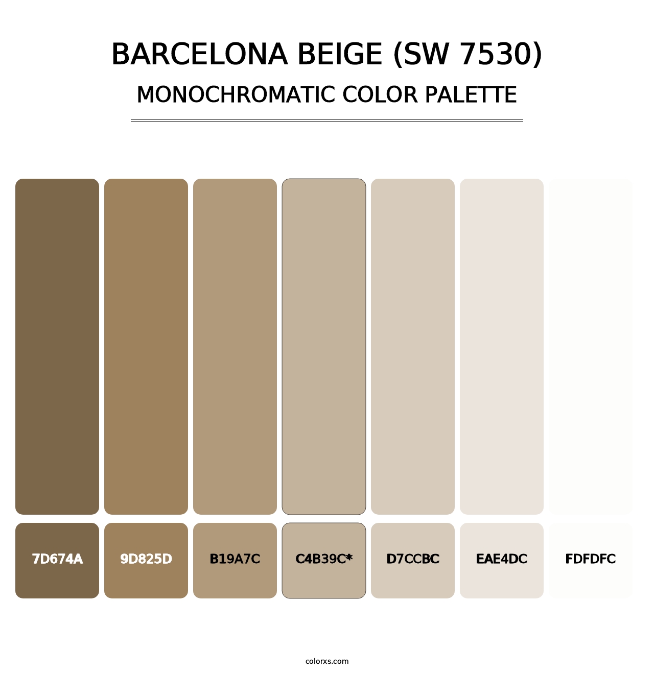 Barcelona Beige (SW 7530) - Monochromatic Color Palette