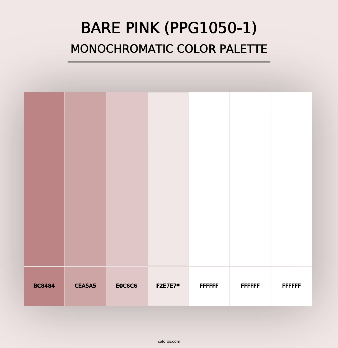 Bare Pink (PPG1050-1) - Monochromatic Color Palette