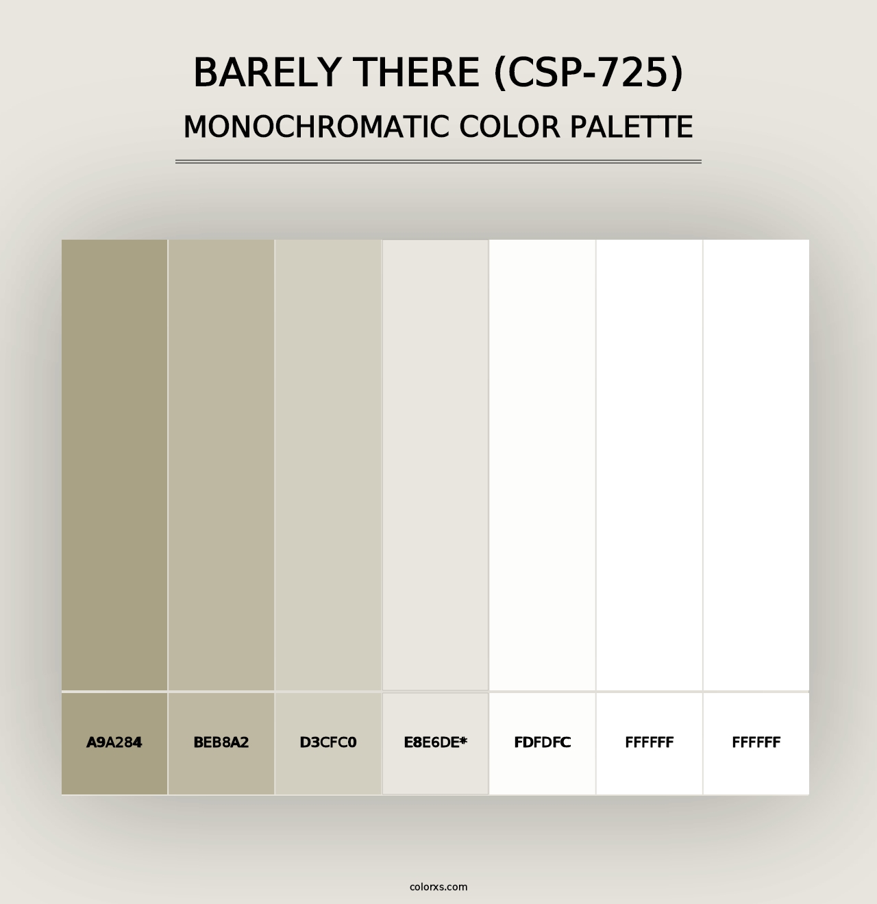 Barely There (CSP-725) - Monochromatic Color Palette