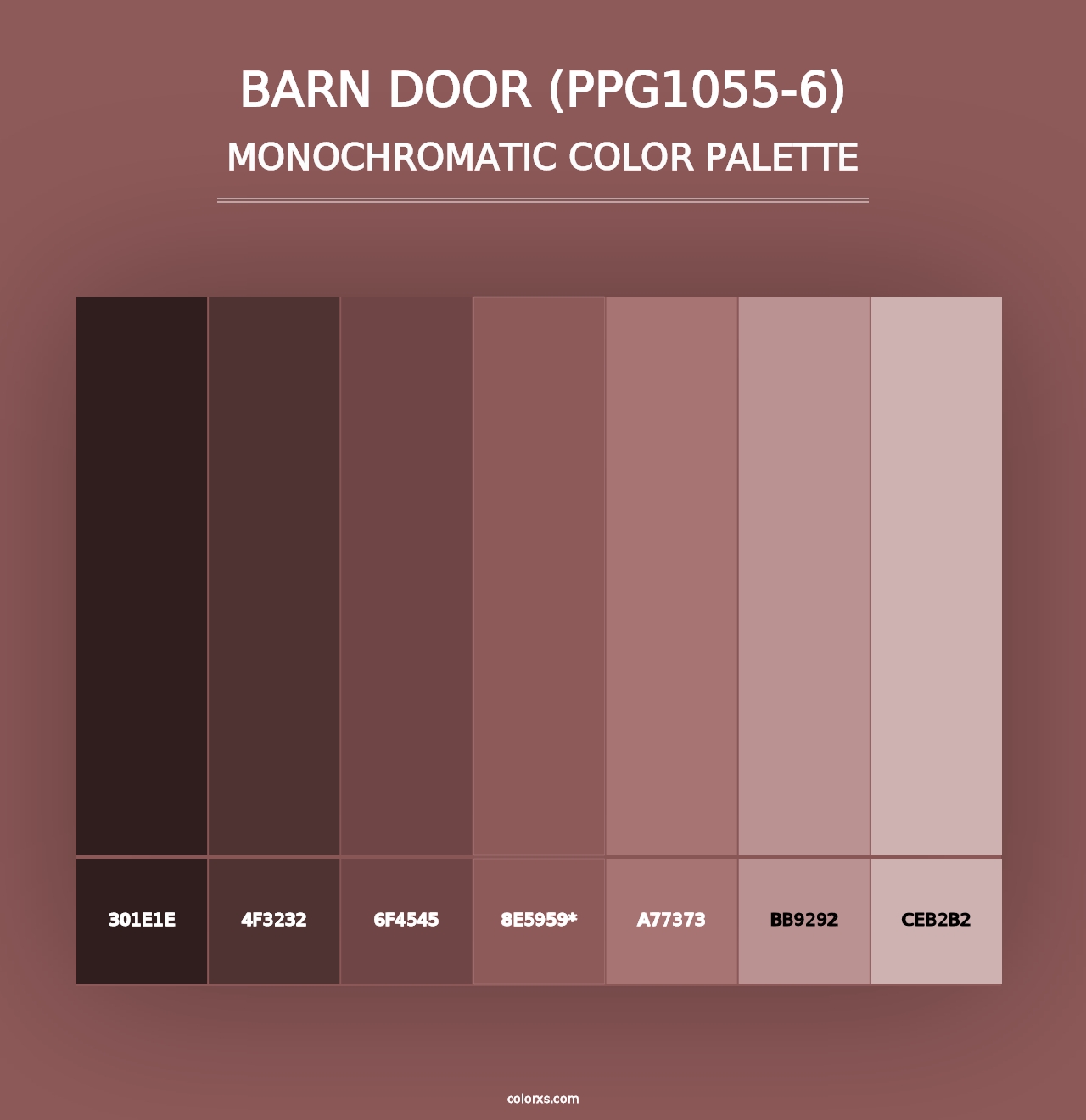 Barn Door (PPG1055-6) - Monochromatic Color Palette