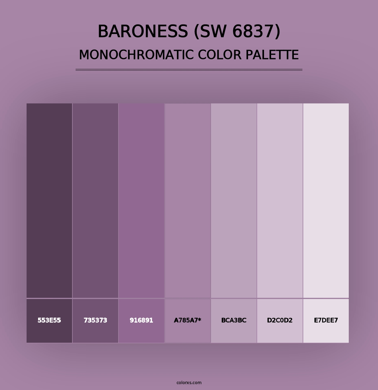 Baroness (SW 6837) - Monochromatic Color Palette