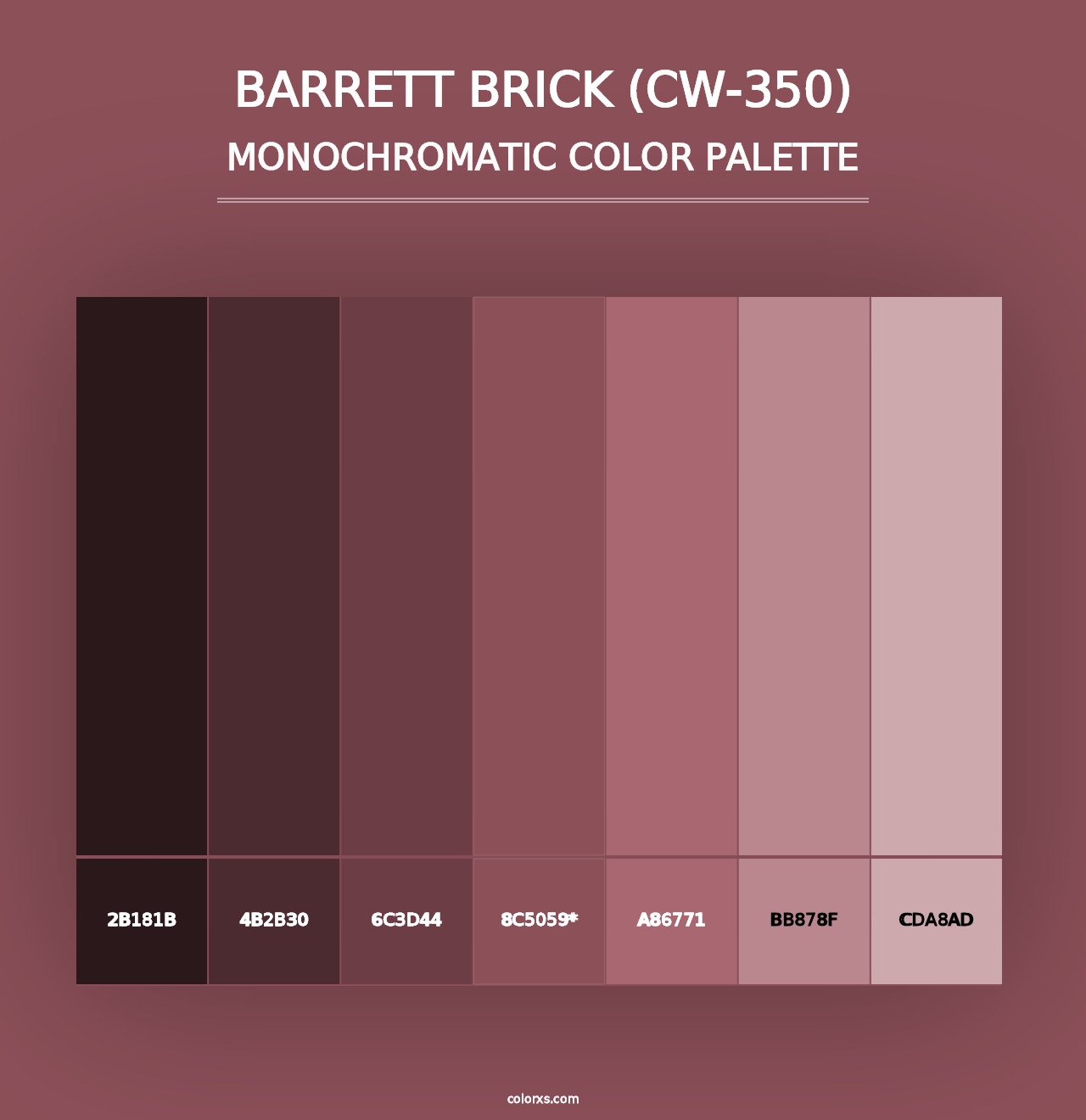 Barrett Brick (CW-350) - Monochromatic Color Palette