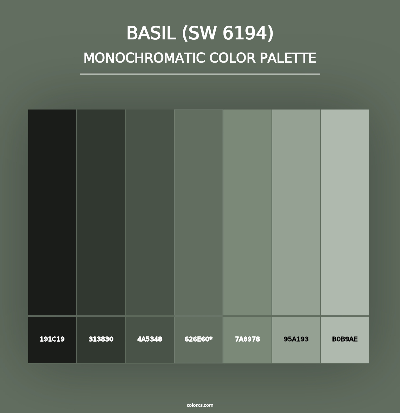 Basil (SW 6194) - Monochromatic Color Palette