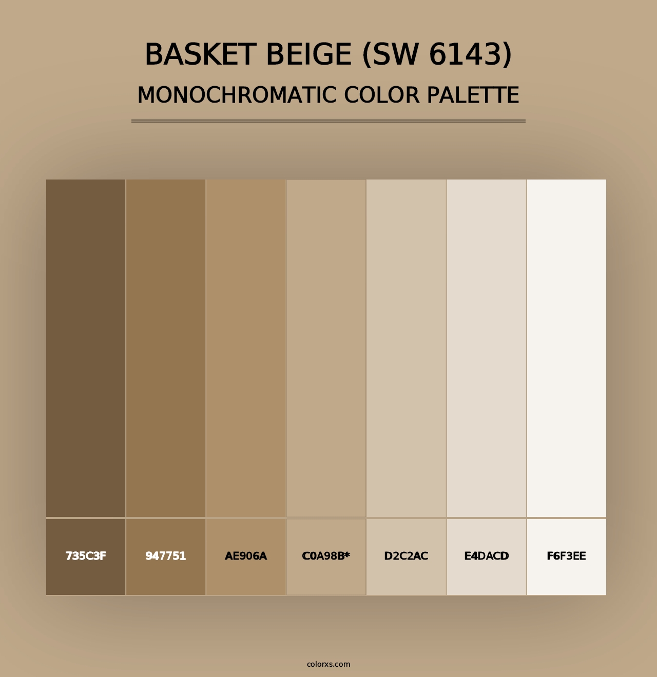 Basket Beige (SW 6143) - Monochromatic Color Palette