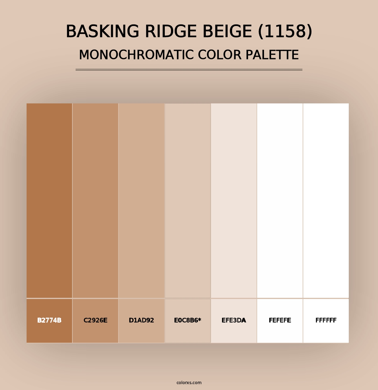 Basking Ridge Beige (1158) - Monochromatic Color Palette