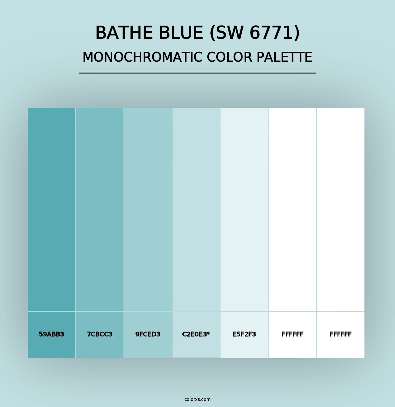 Bathe Blue (SW 6771) - Monochromatic Color Palette