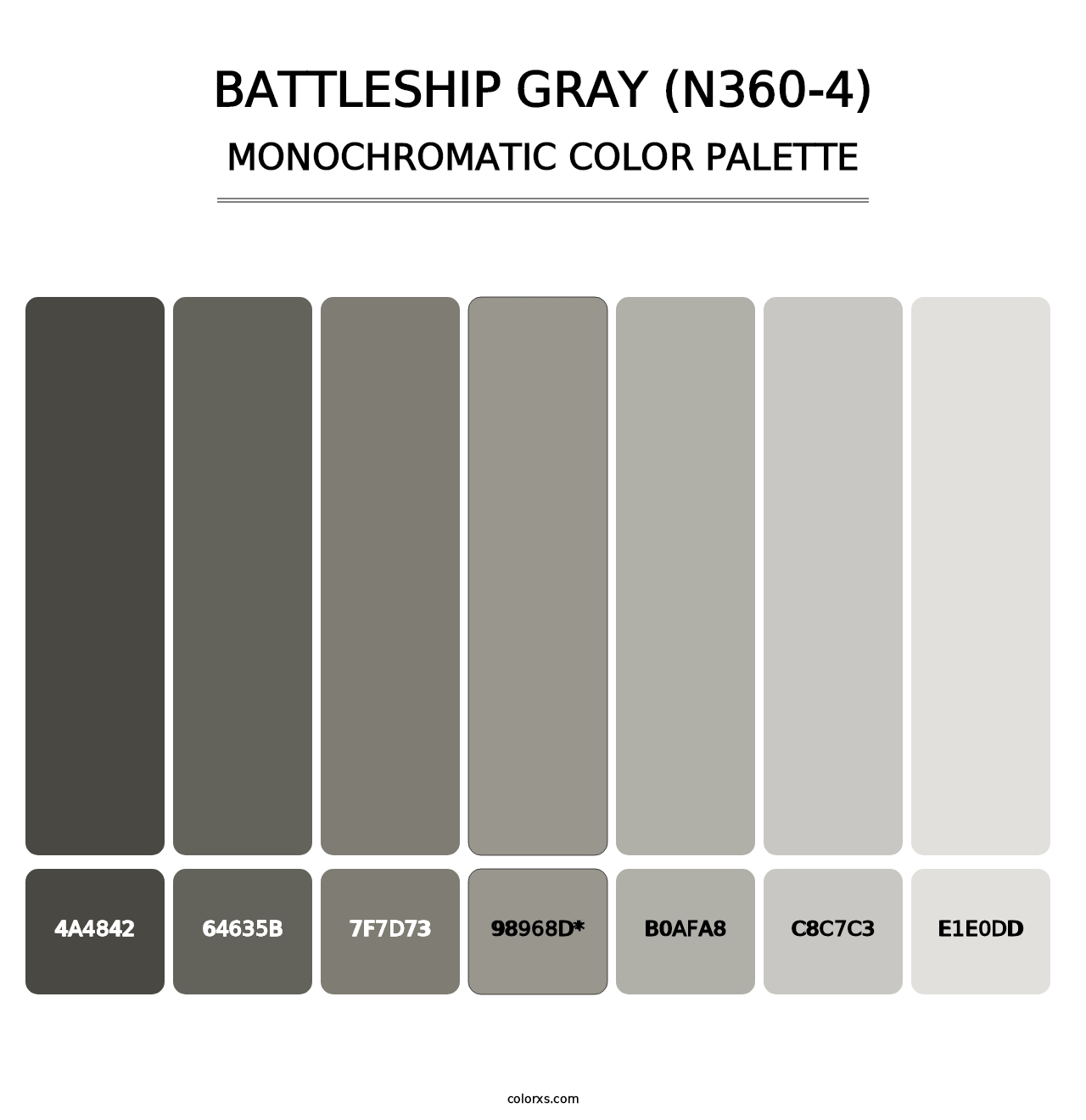 Battleship Gray (N360-4) - Monochromatic Color Palette