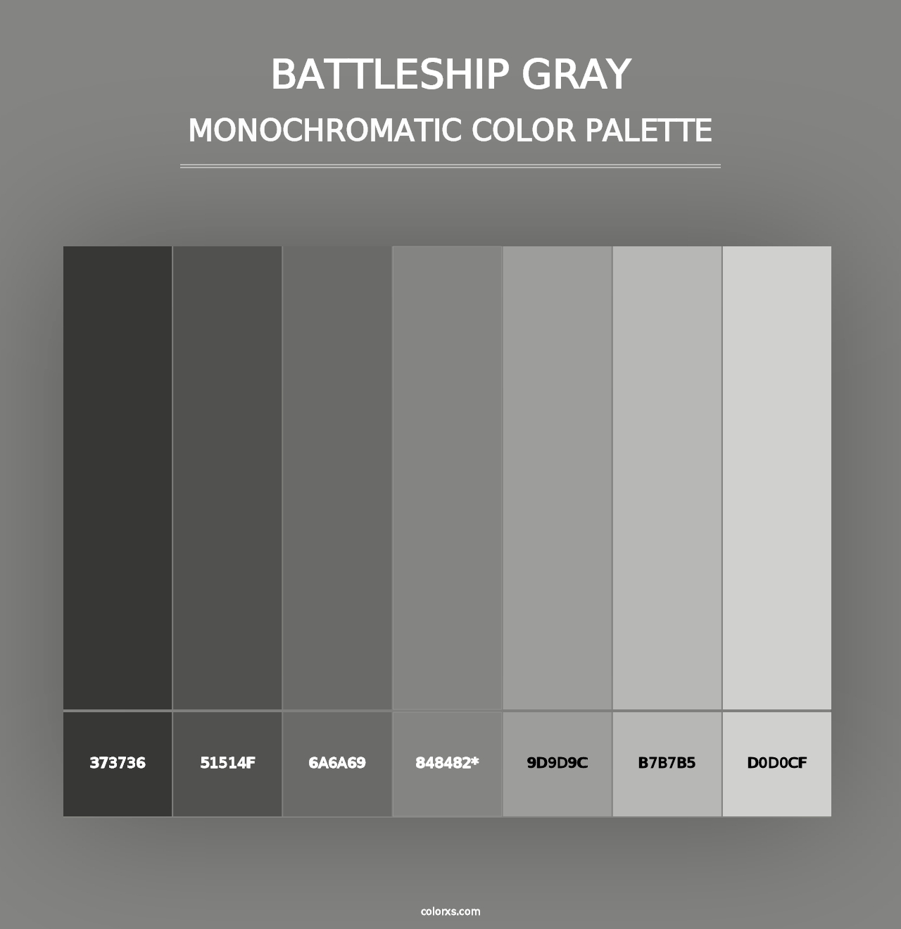 Battleship Gray - Monochromatic Color Palette