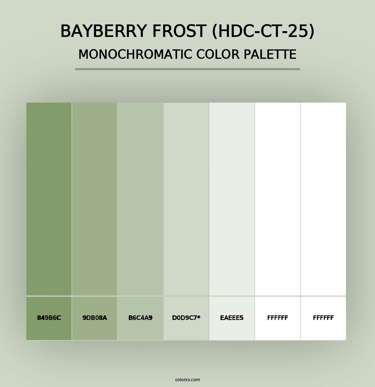 Bayberry Frost (HDC-CT-25) - Monochromatic Color Palette