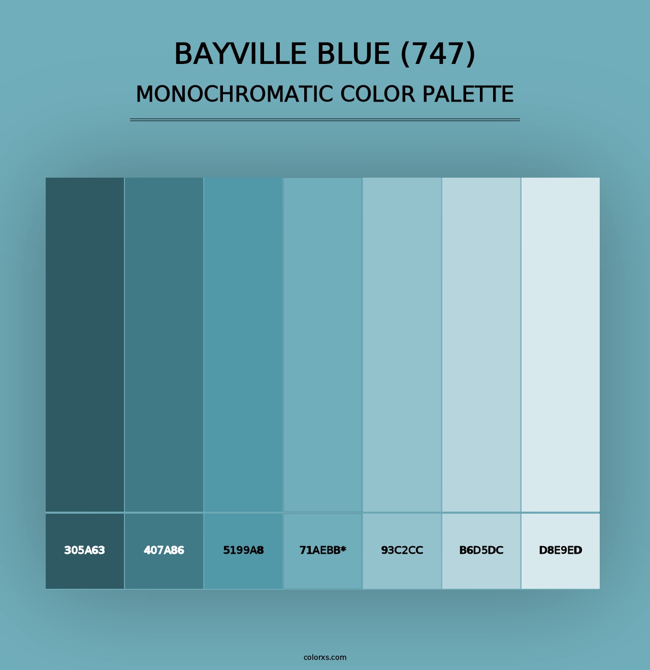 Bayville Blue (747) - Monochromatic Color Palette