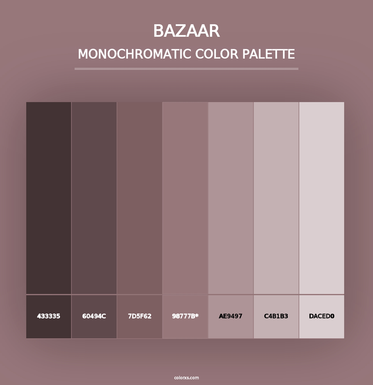 Bazaar - Monochromatic Color Palette