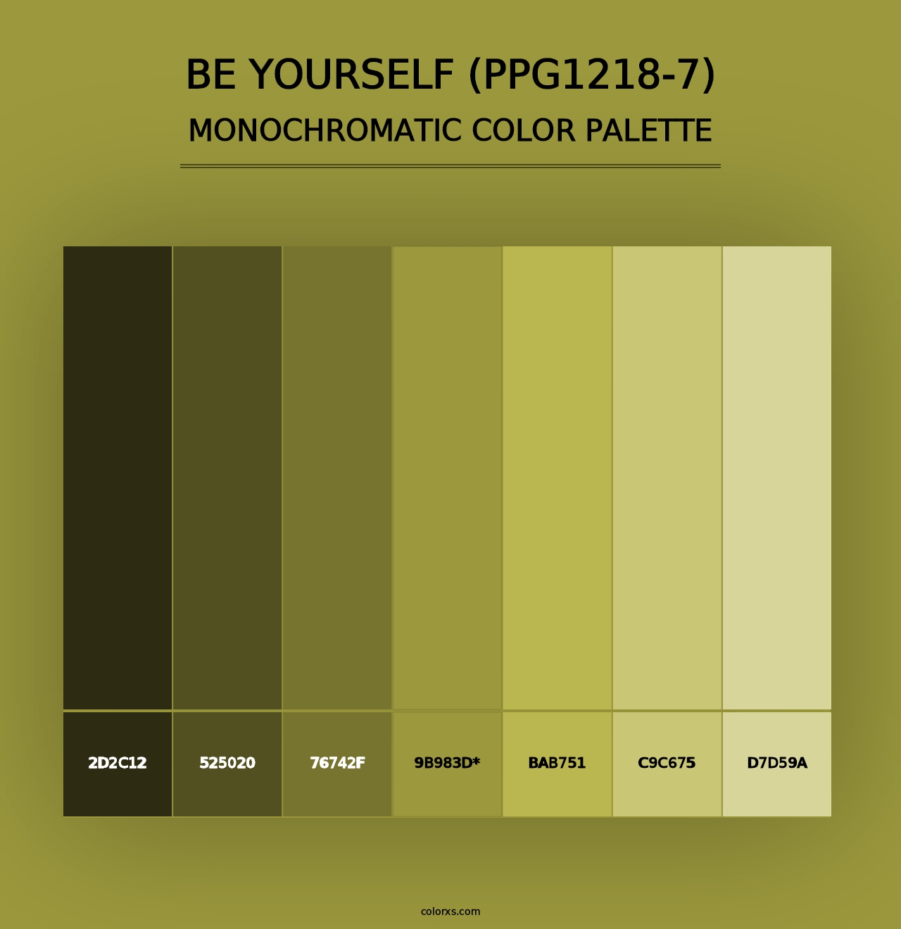 Be Yourself (PPG1218-7) - Monochromatic Color Palette