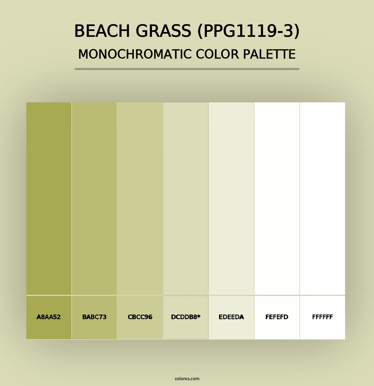 Beach Grass (PPG1119-3) - Monochromatic Color Palette