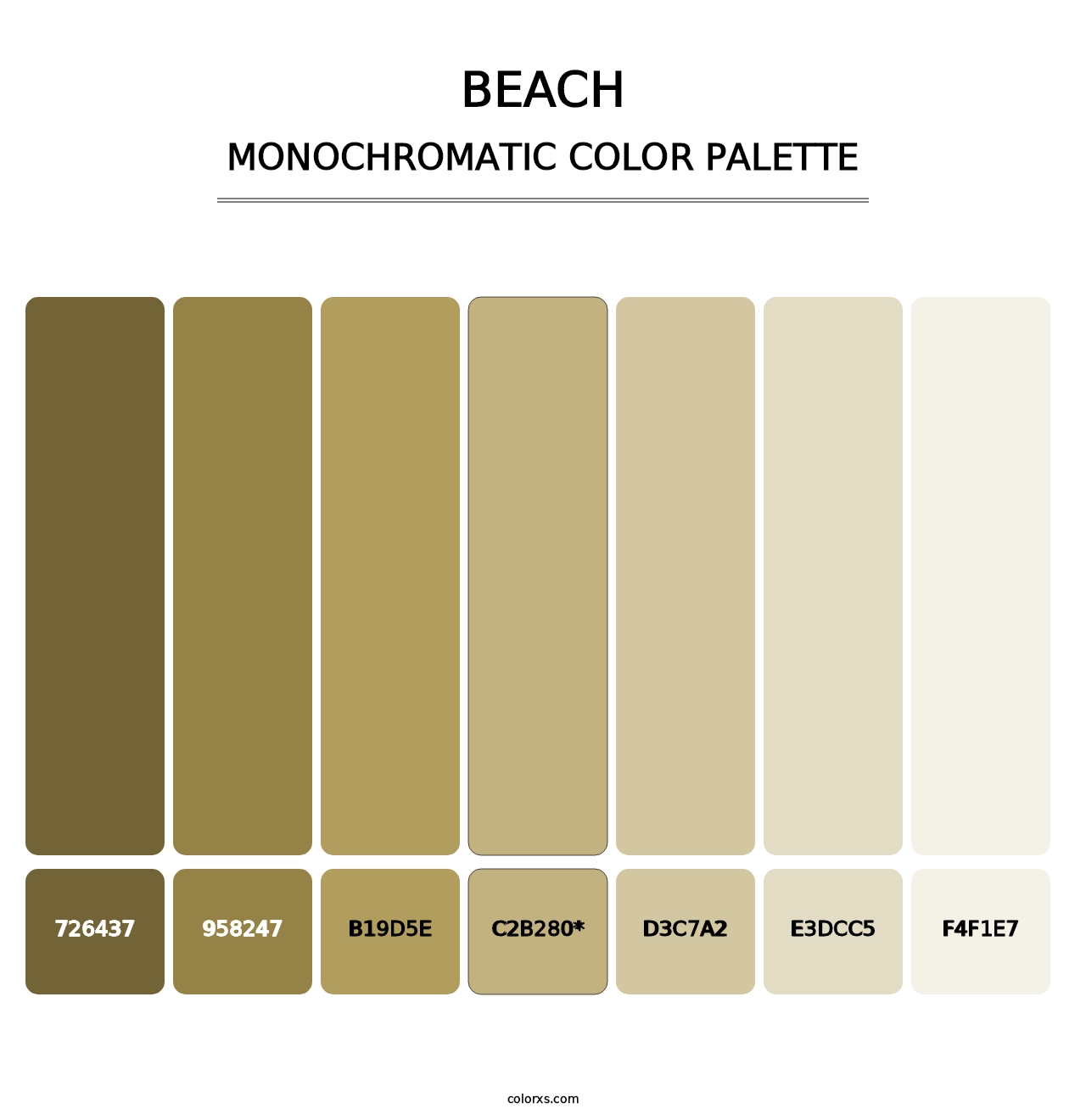 Beach - Monochromatic Color Palette