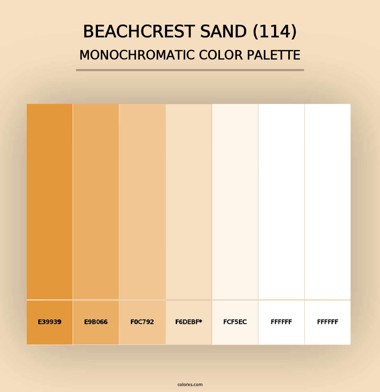 Beachcrest Sand (114) - Monochromatic Color Palette