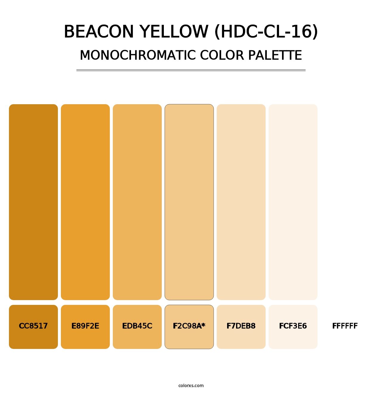 Beacon Yellow (HDC-CL-16) - Monochromatic Color Palette