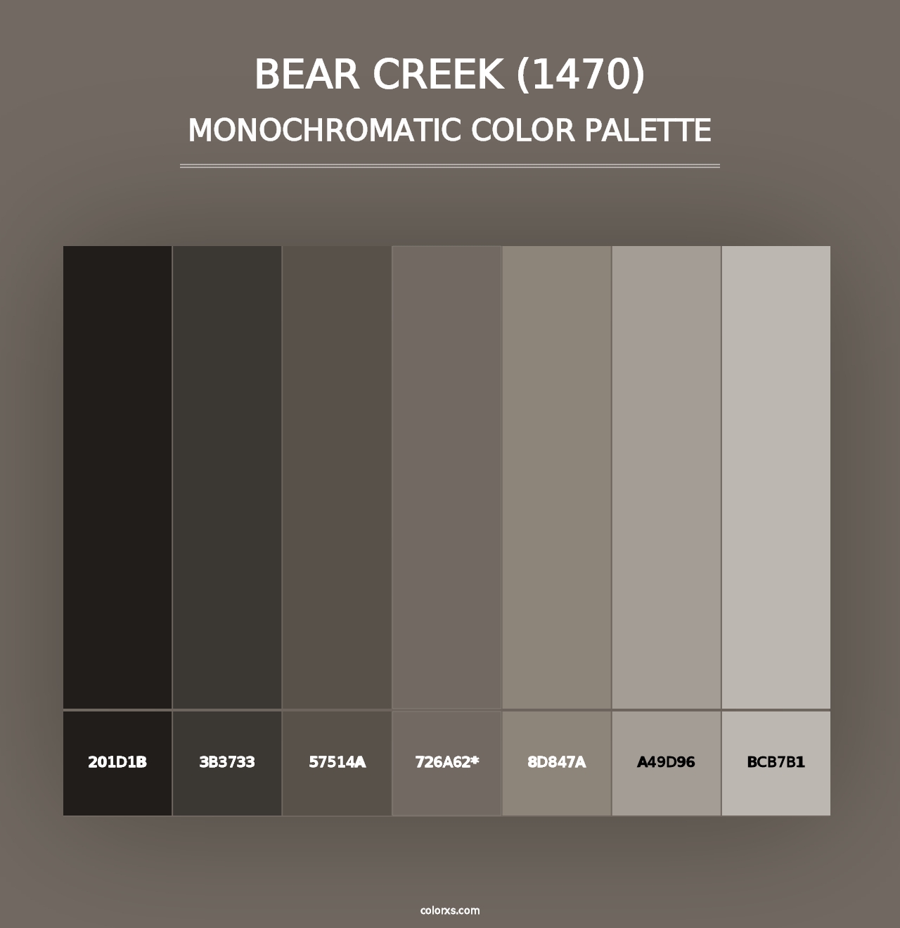 Bear Creek (1470) - Monochromatic Color Palette