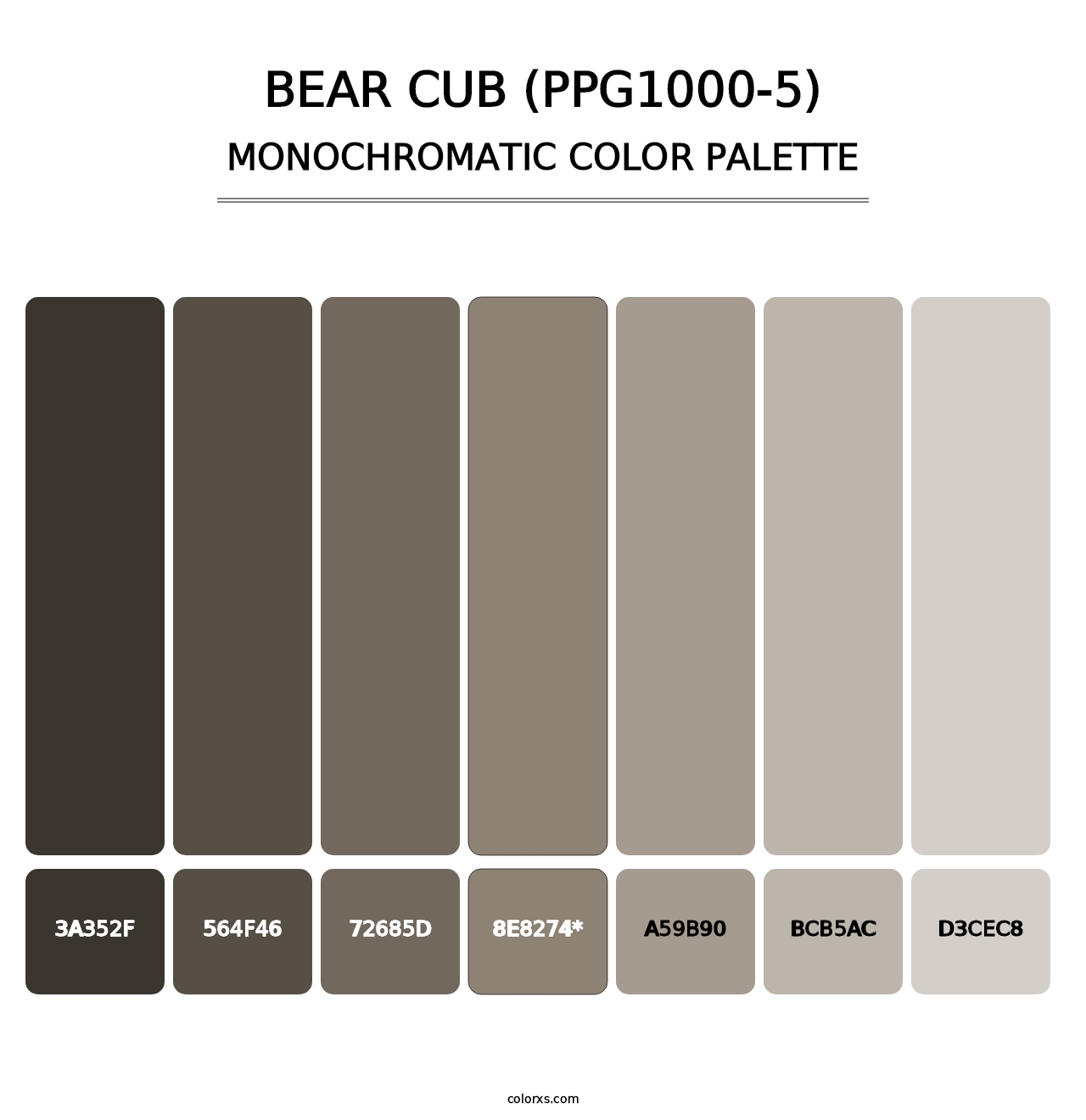 Bear Cub (PPG1000-5) - Monochromatic Color Palette