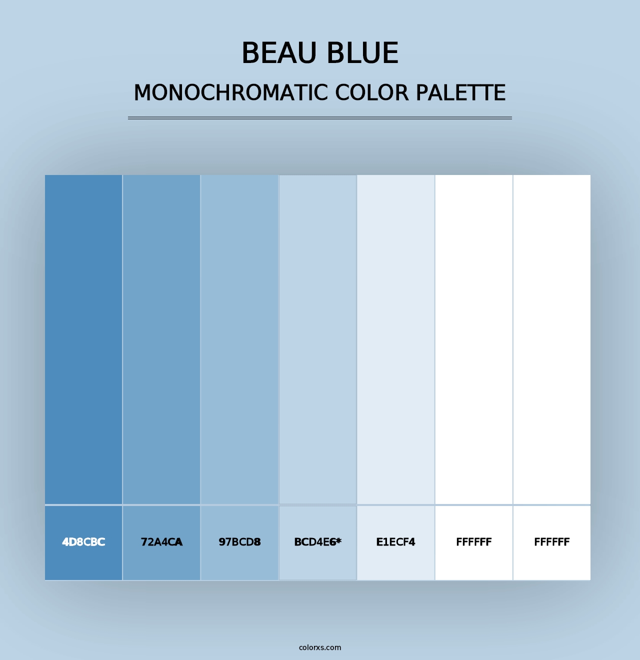 Beau Blue - Monochromatic Color Palette