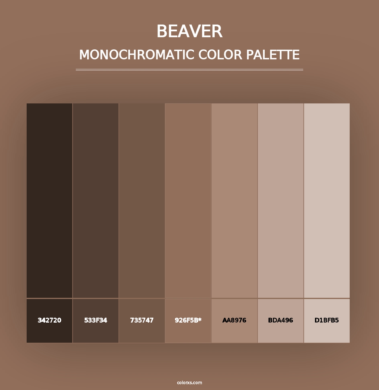 Beaver - Monochromatic Color Palette