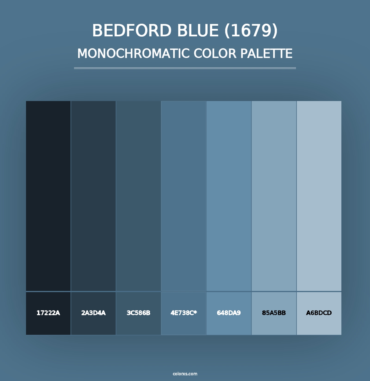 Bedford Blue (1679) - Monochromatic Color Palette