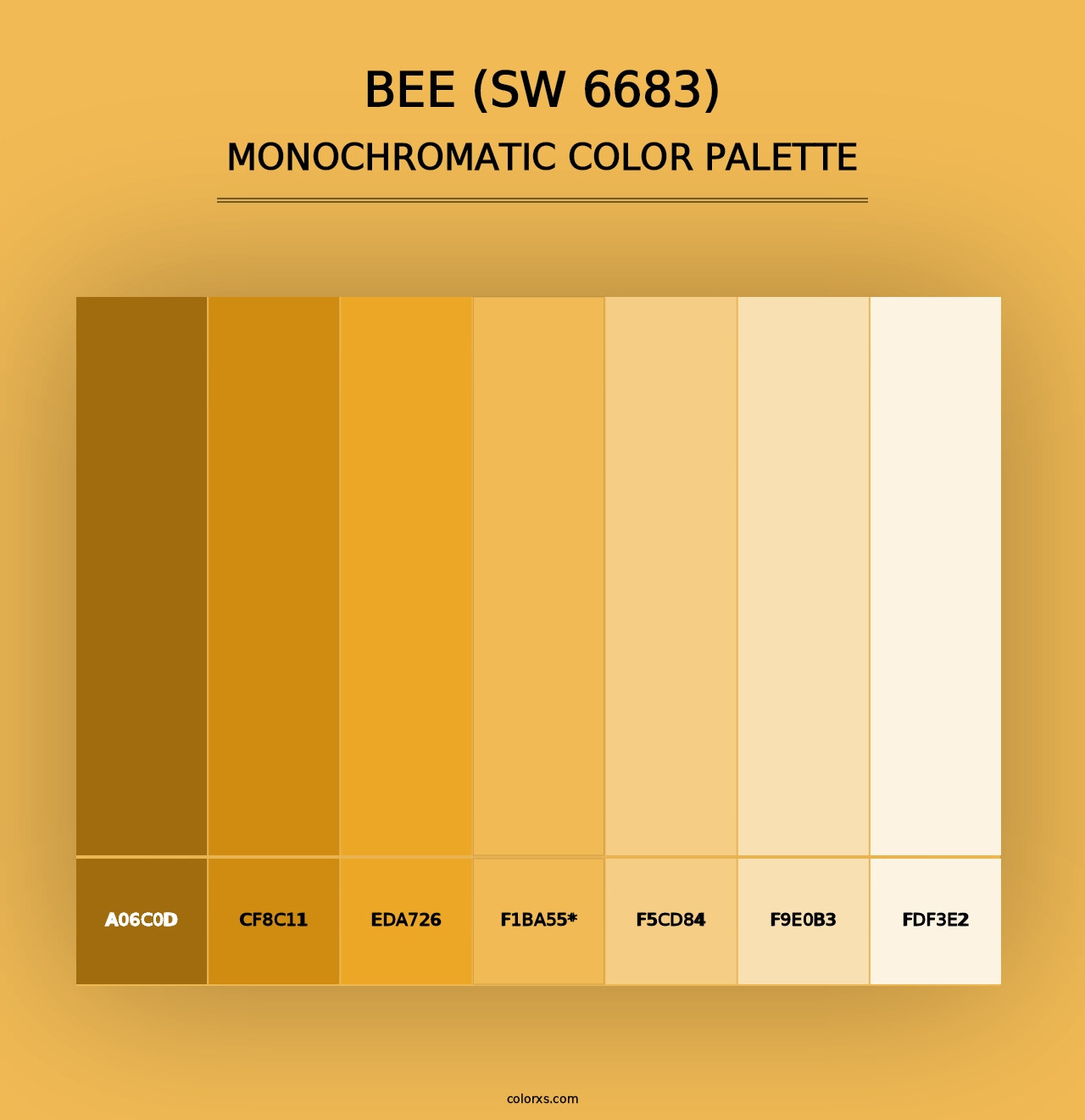 Bee (SW 6683) - Monochromatic Color Palette