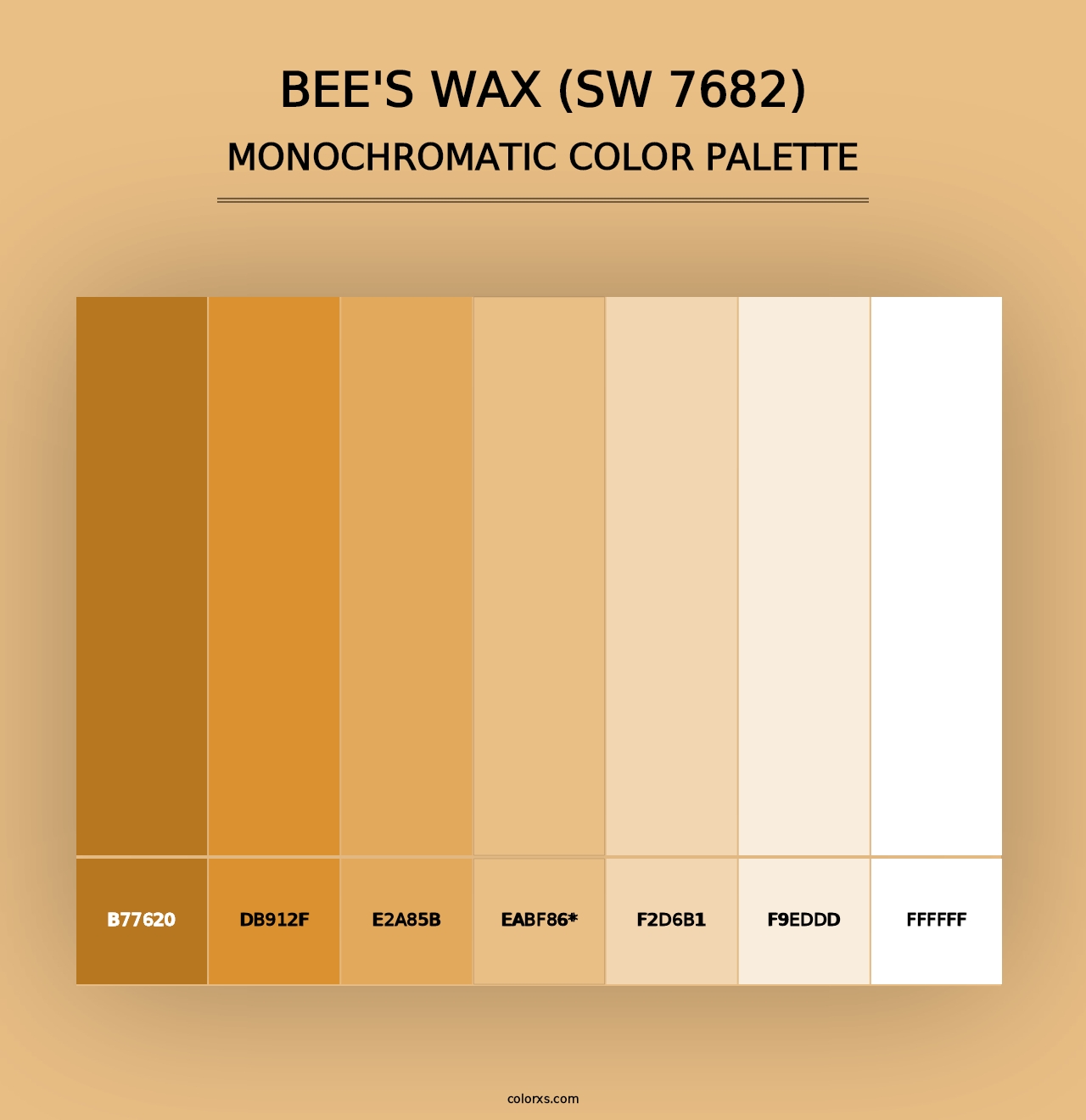 Bee's Wax (SW 7682) - Monochromatic Color Palette