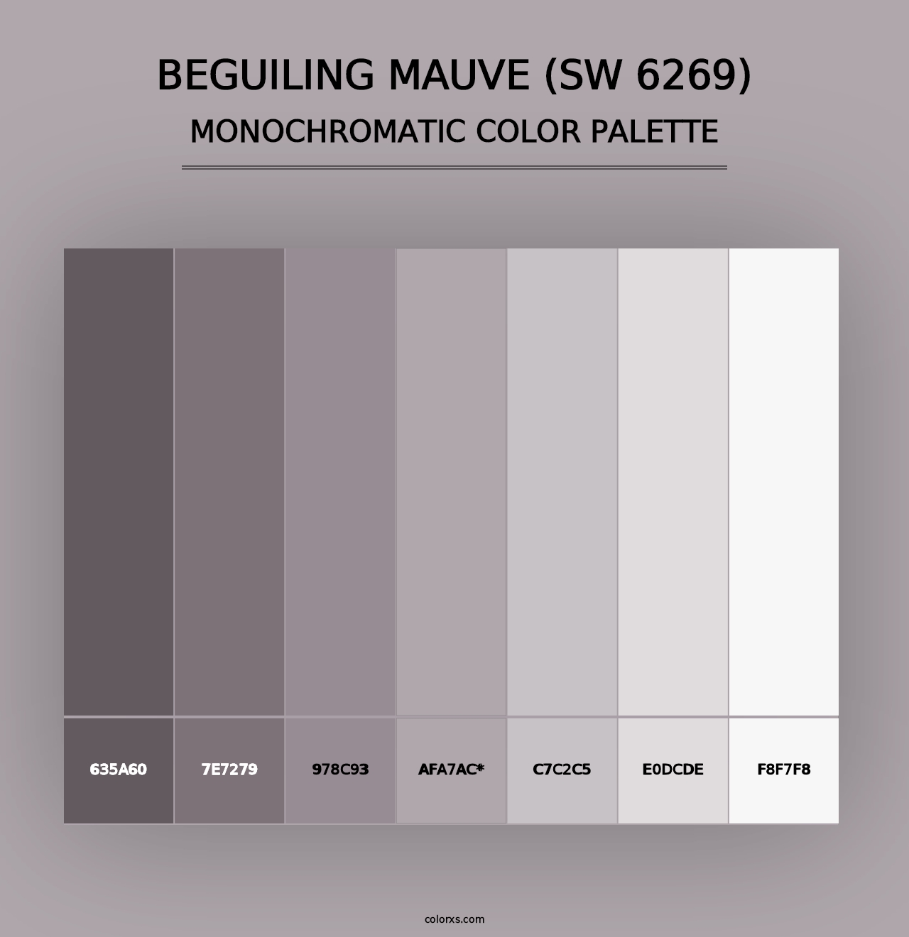 Beguiling Mauve (SW 6269) - Monochromatic Color Palette