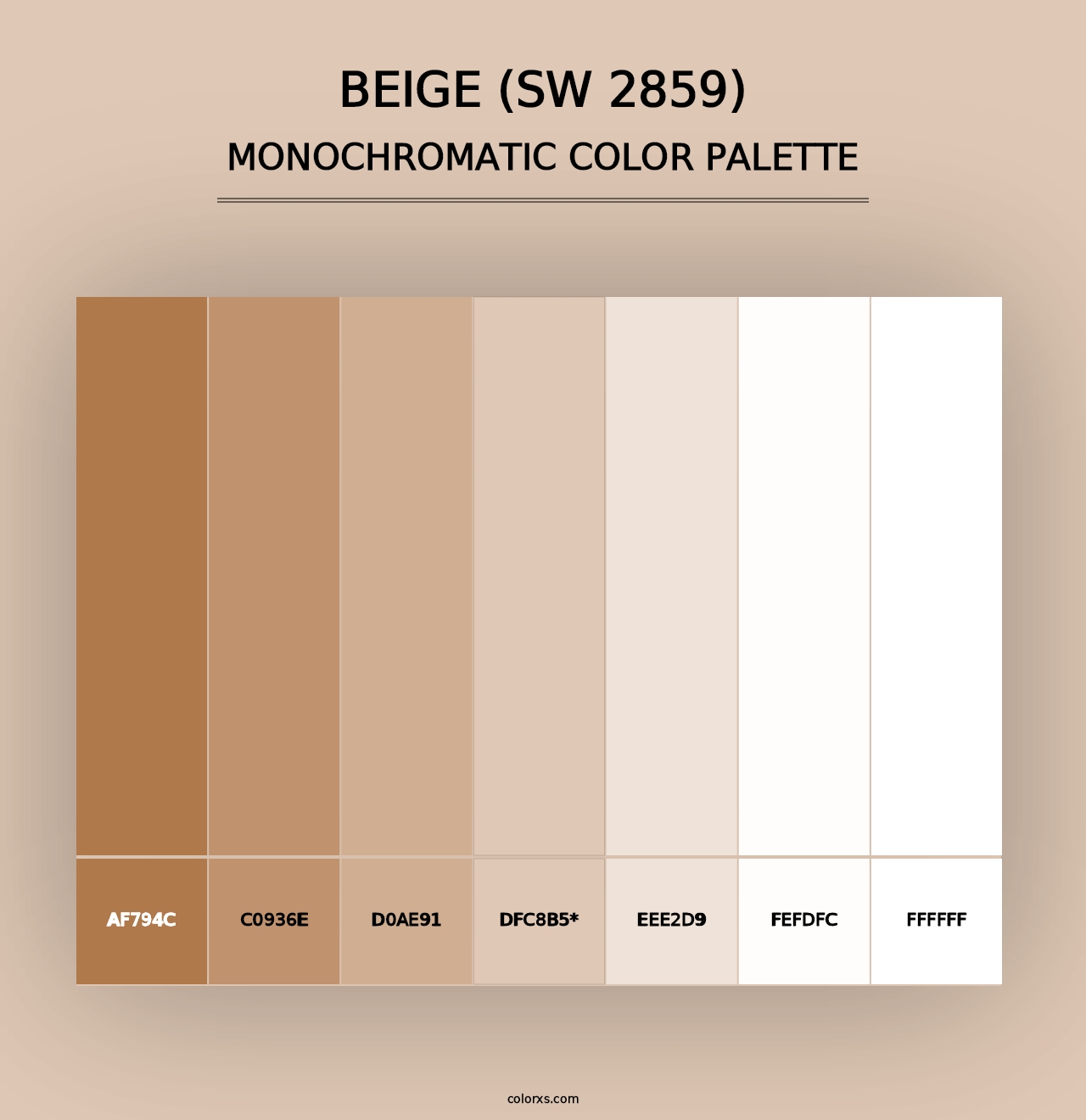 Beige (SW 2859) - Monochromatic Color Palette