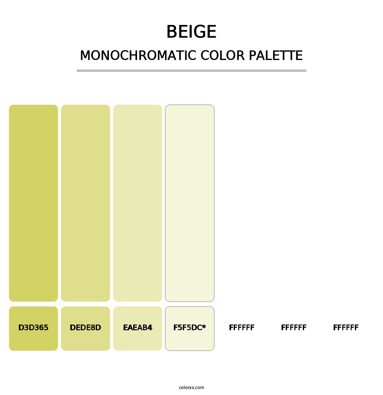 Beige - Monochromatic Color Palette