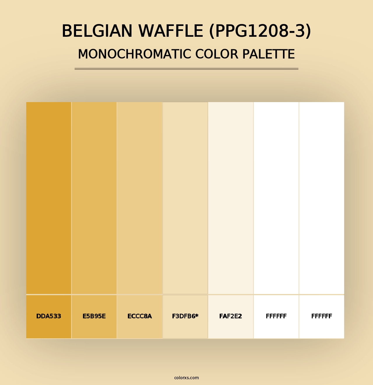 Belgian Waffle (PPG1208-3) - Monochromatic Color Palette