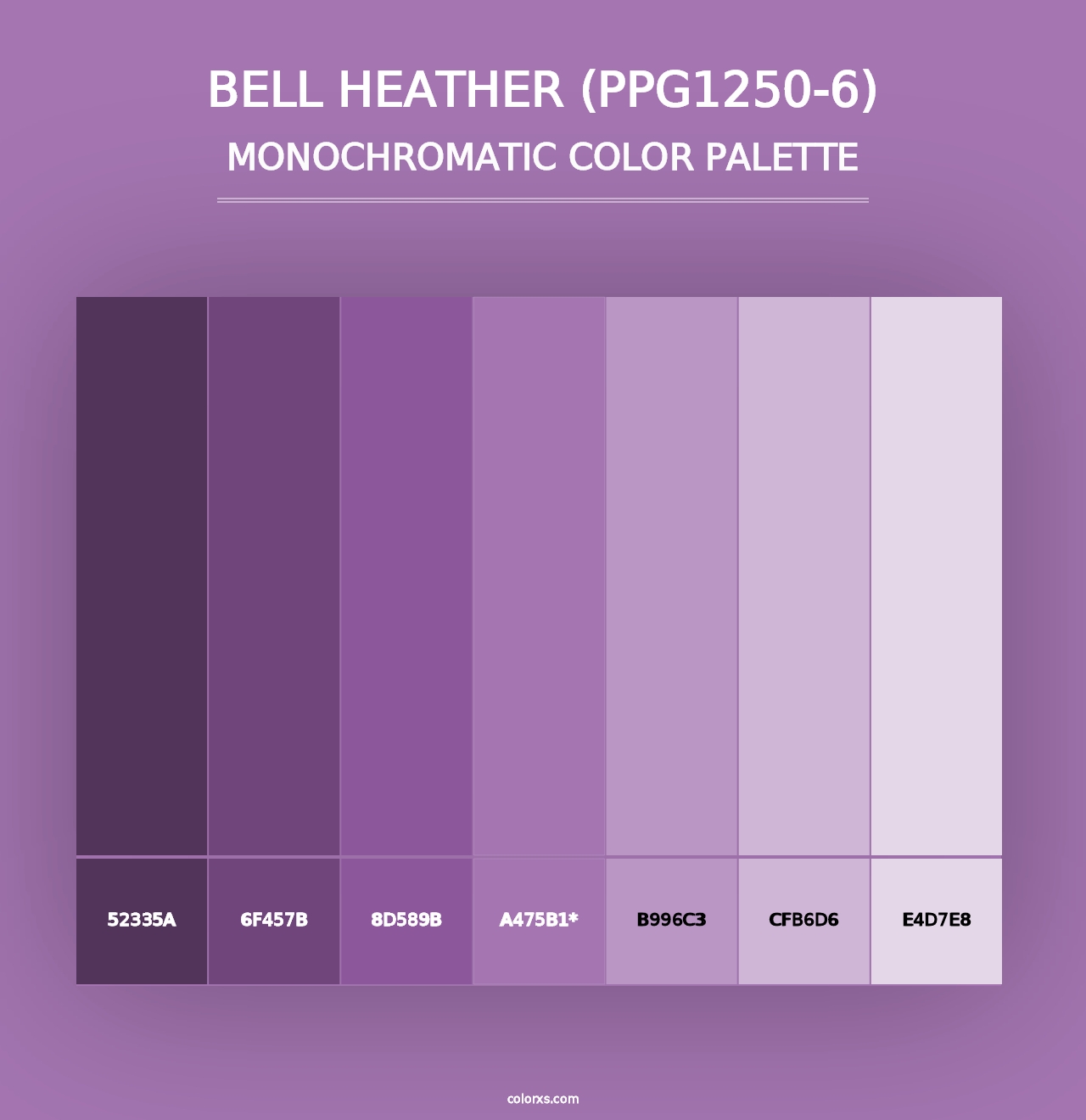 Bell Heather (PPG1250-6) - Monochromatic Color Palette