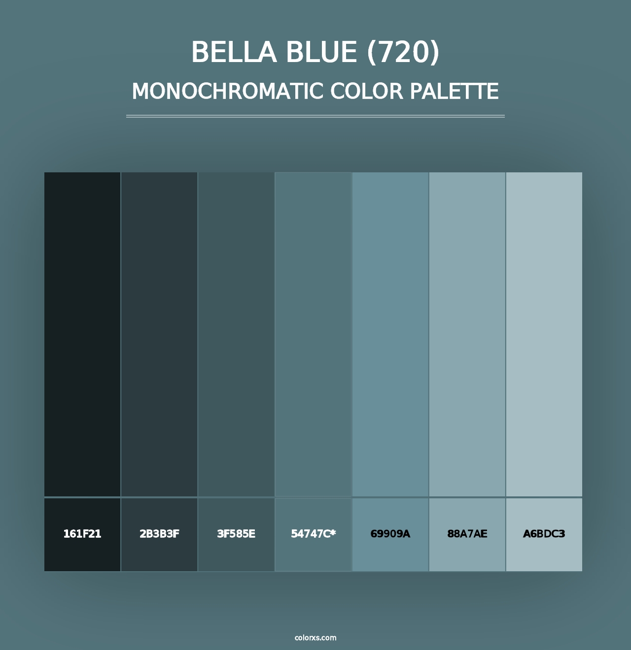 Bella Blue (720) - Monochromatic Color Palette