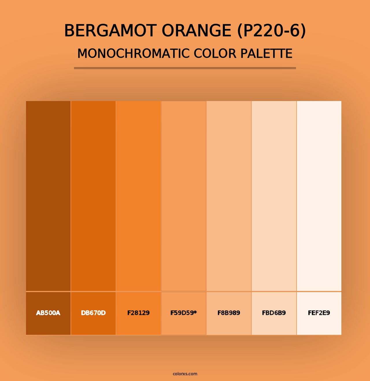 Bergamot Orange (P220-6) - Monochromatic Color Palette