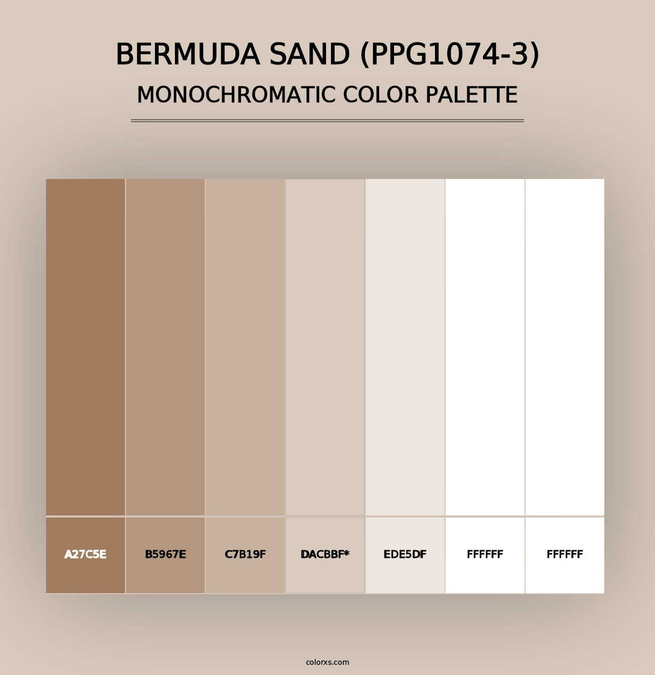 Bermuda Sand (PPG1074-3) - Monochromatic Color Palette