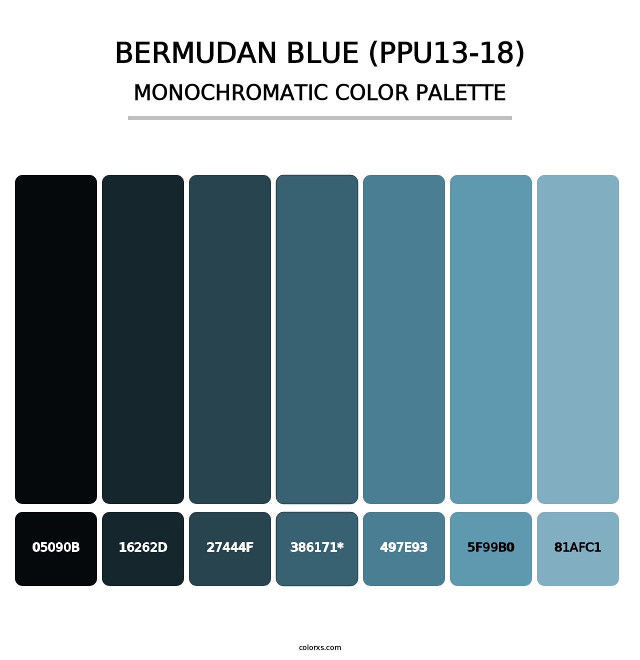 Bermudan Blue (PPU13-18) - Monochromatic Color Palette