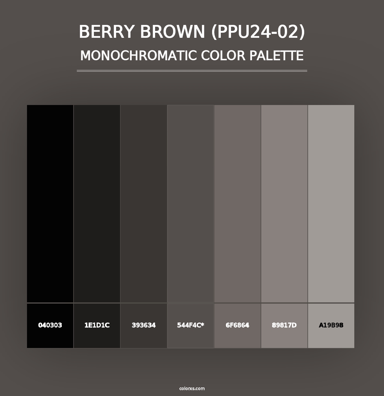 Berry Brown (PPU24-02) - Monochromatic Color Palette