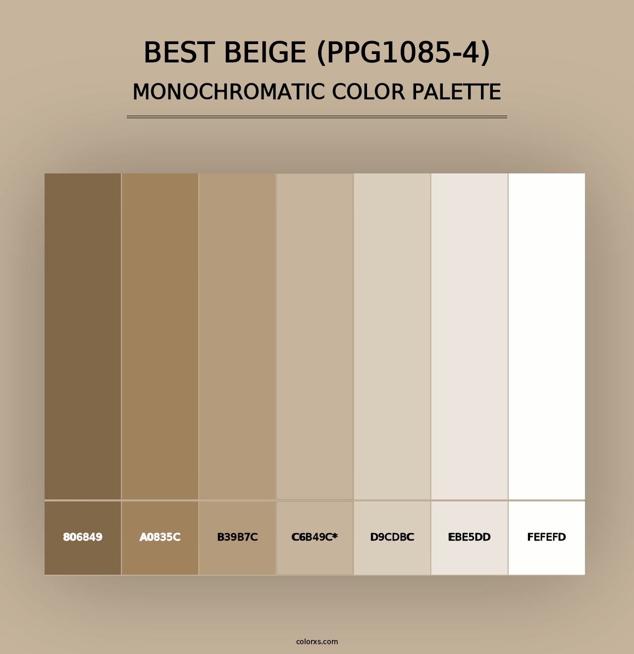 Best Beige (PPG1085-4) - Monochromatic Color Palette