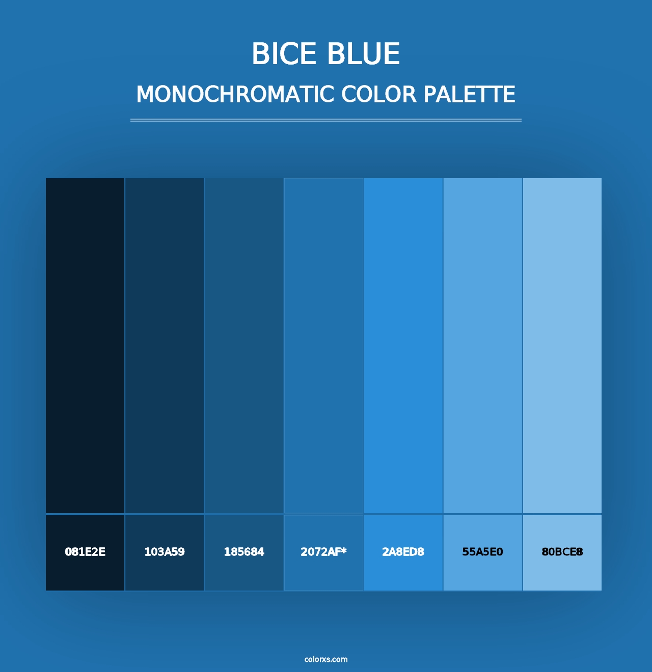 Bice Blue - Monochromatic Color Palette