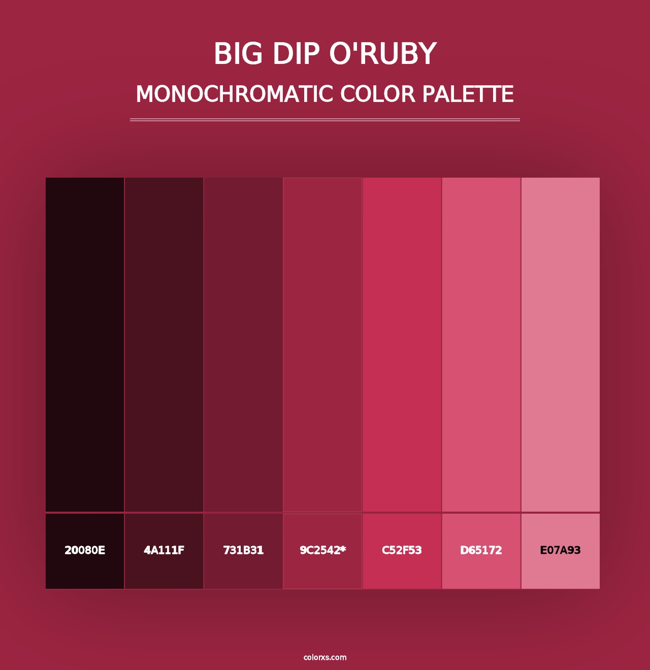 Big Dip O'Ruby - Monochromatic Color Palette