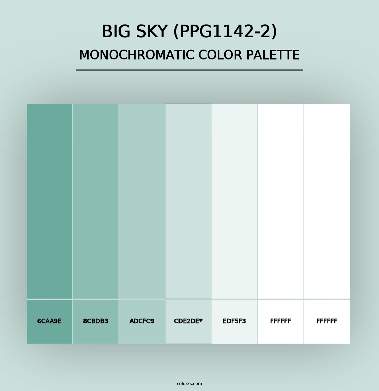 Big Sky (PPG1142-2) - Monochromatic Color Palette