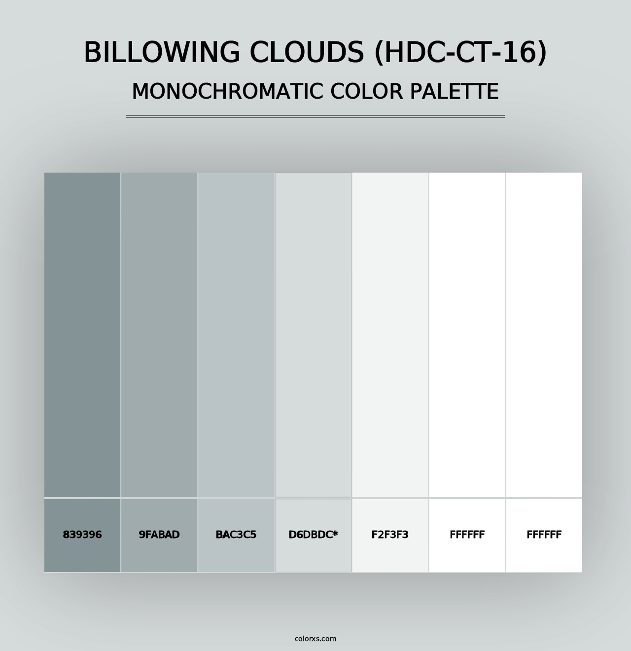 Billowing Clouds (HDC-CT-16) - Monochromatic Color Palette