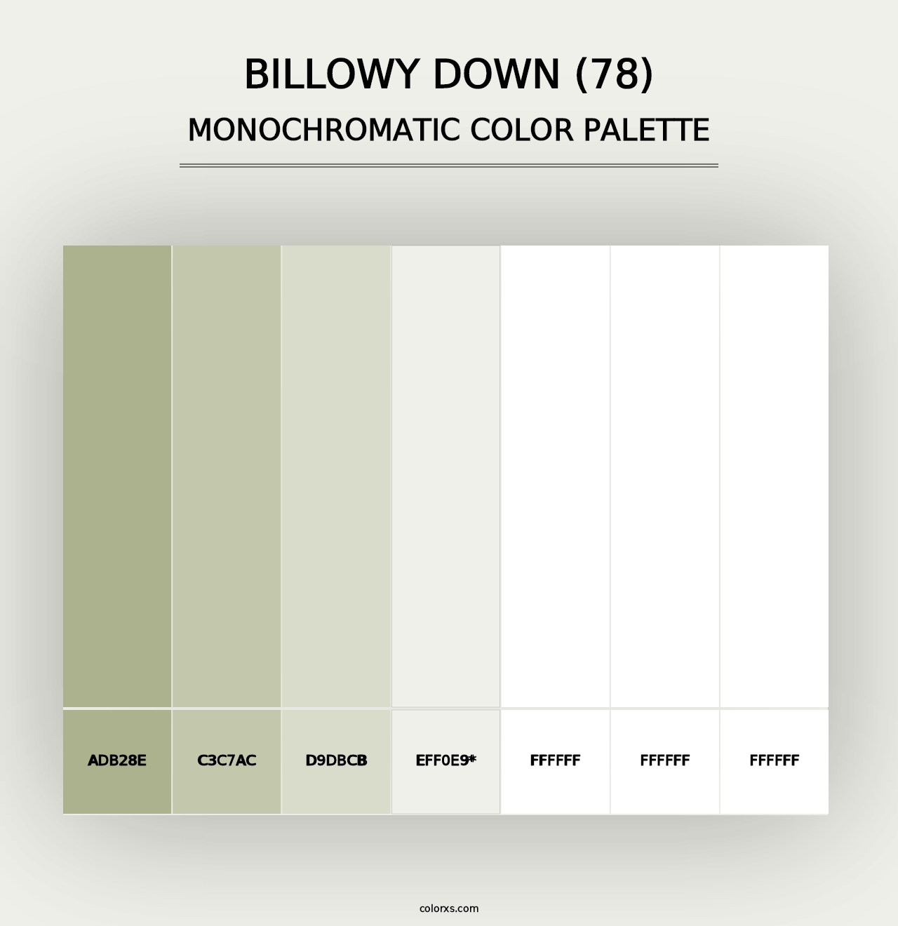 Billowy Down (78) - Monochromatic Color Palette