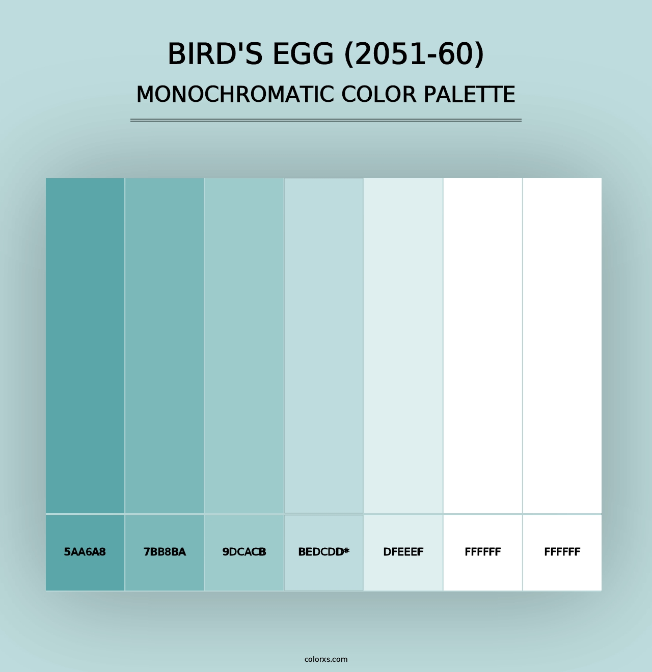 Bird's Egg (2051-60) - Monochromatic Color Palette