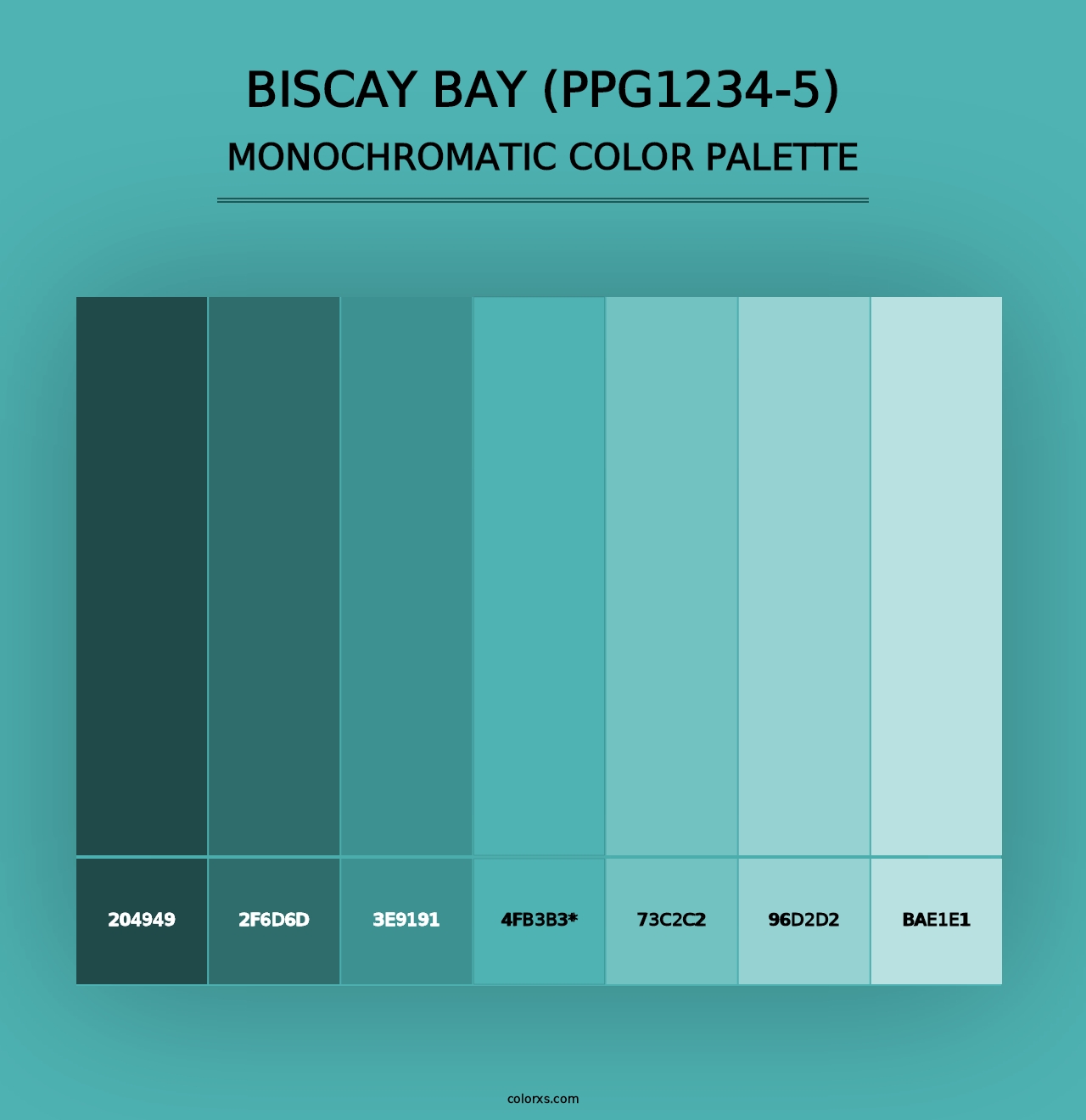 Biscay Bay (PPG1234-5) - Monochromatic Color Palette