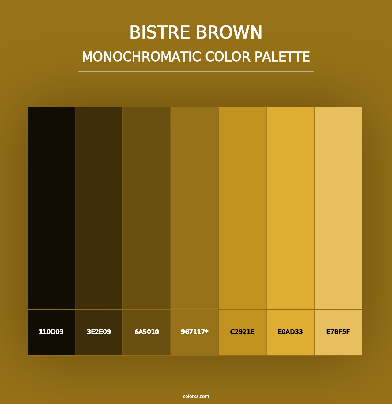 Bistre Brown - Monochromatic Color Palette