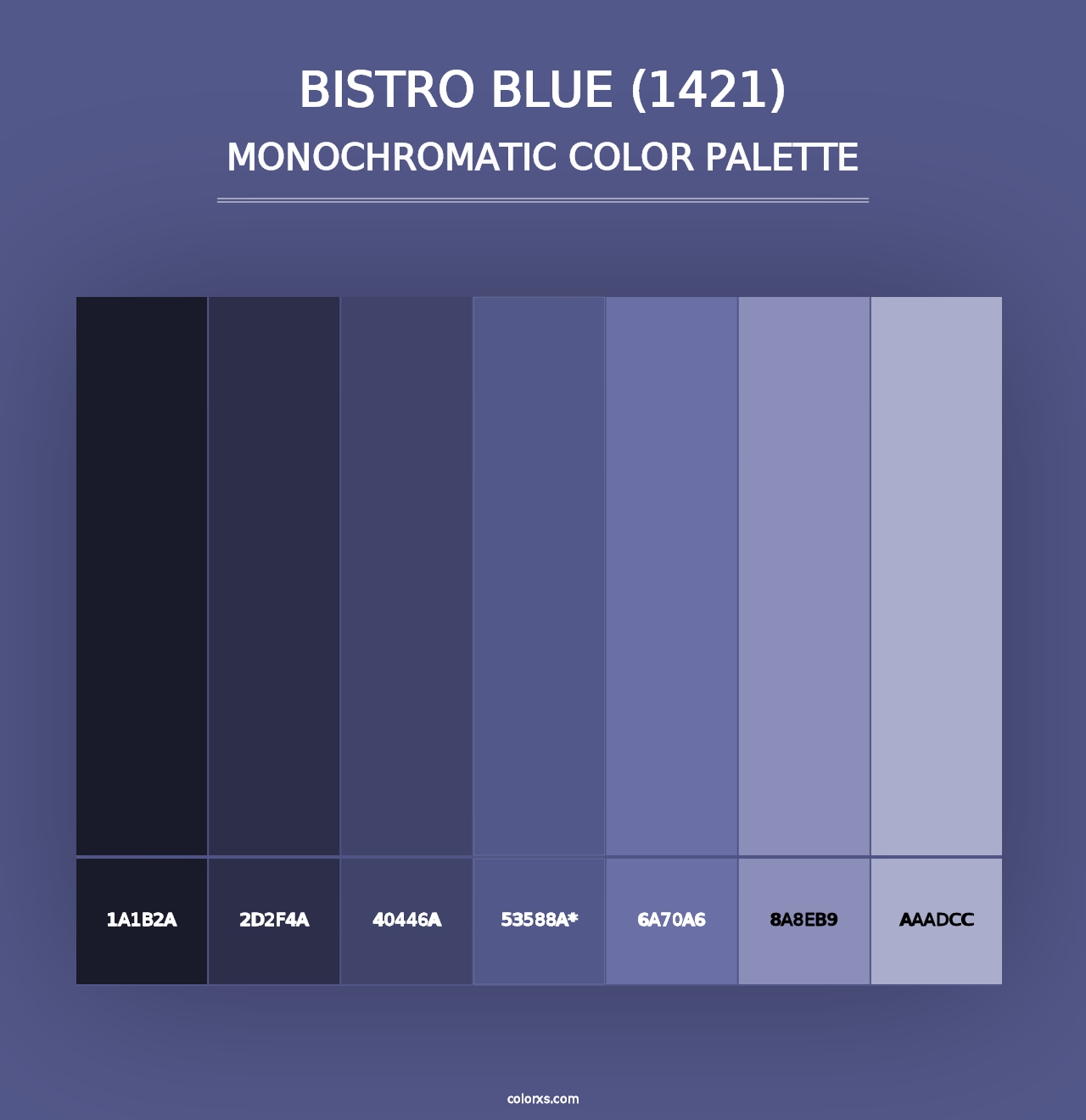 Bistro Blue (1421) - Monochromatic Color Palette