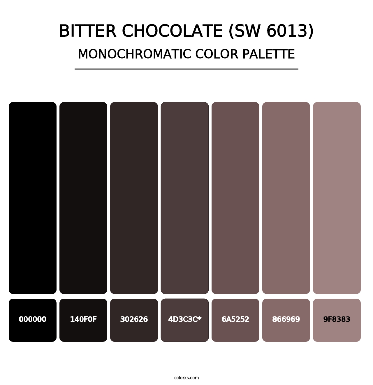 Bitter Chocolate (SW 6013) - Monochromatic Color Palette