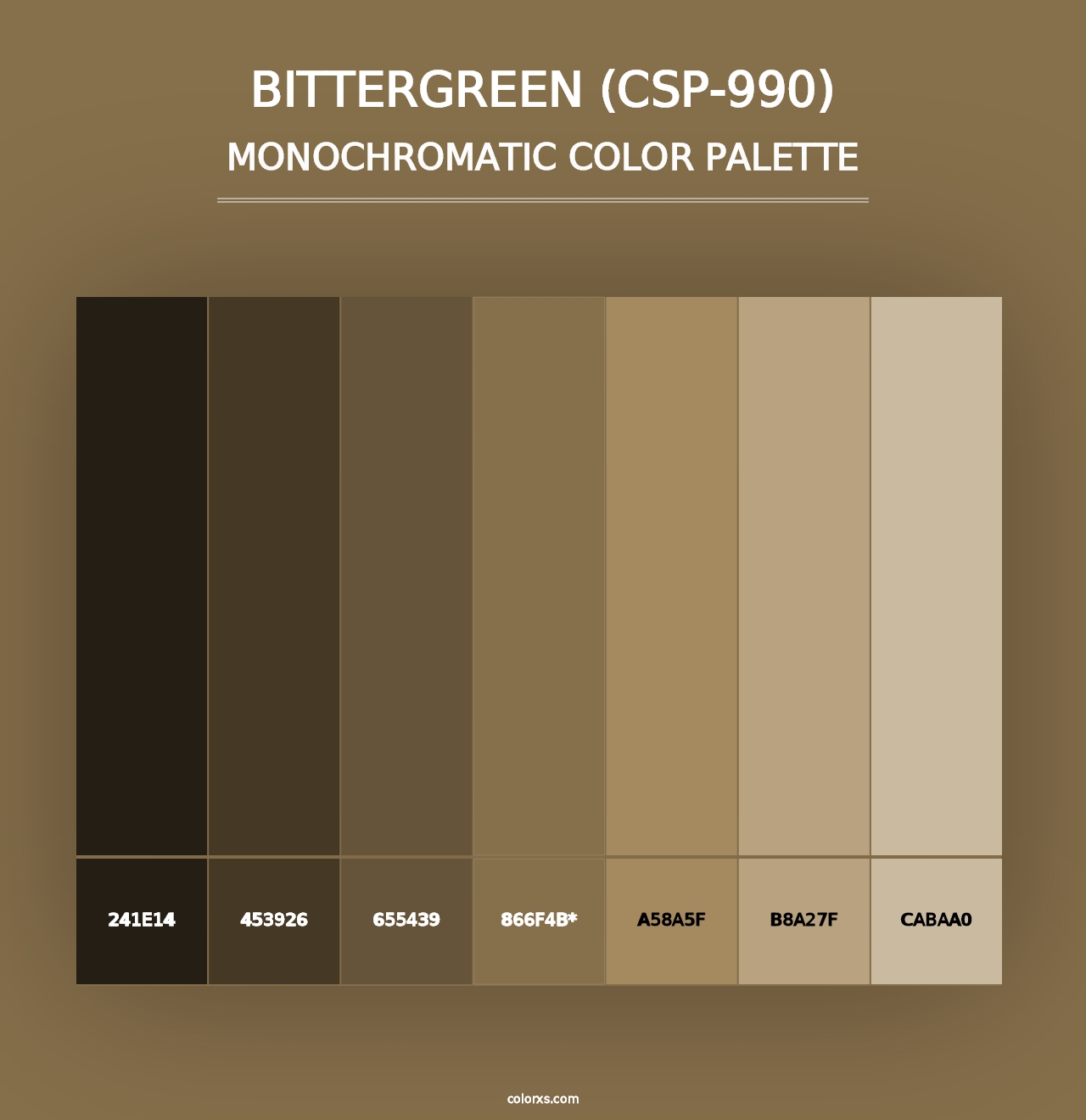 Bittergreen (CSP-990) - Monochromatic Color Palette